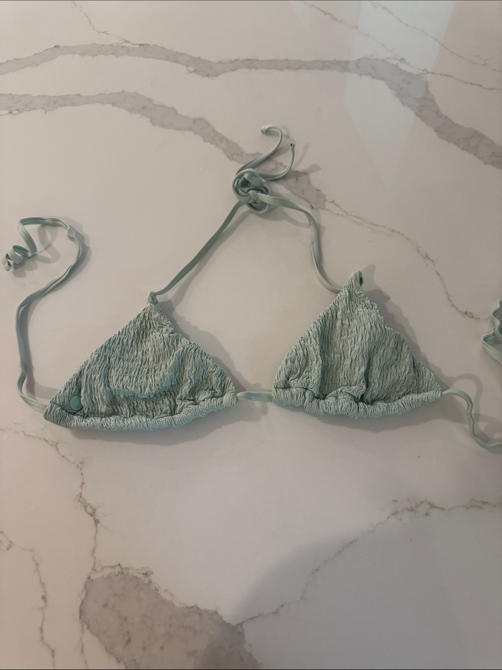 Women’s Triangle Bikini Top - Aqua Blue